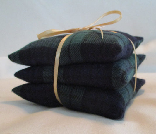Black Watch Tartan Plaid Sachet Set of 3 Balsam Pine, Lavender, or Cedar Scent Ready to Stocking Stuffer Free Shipping Ready to Ship