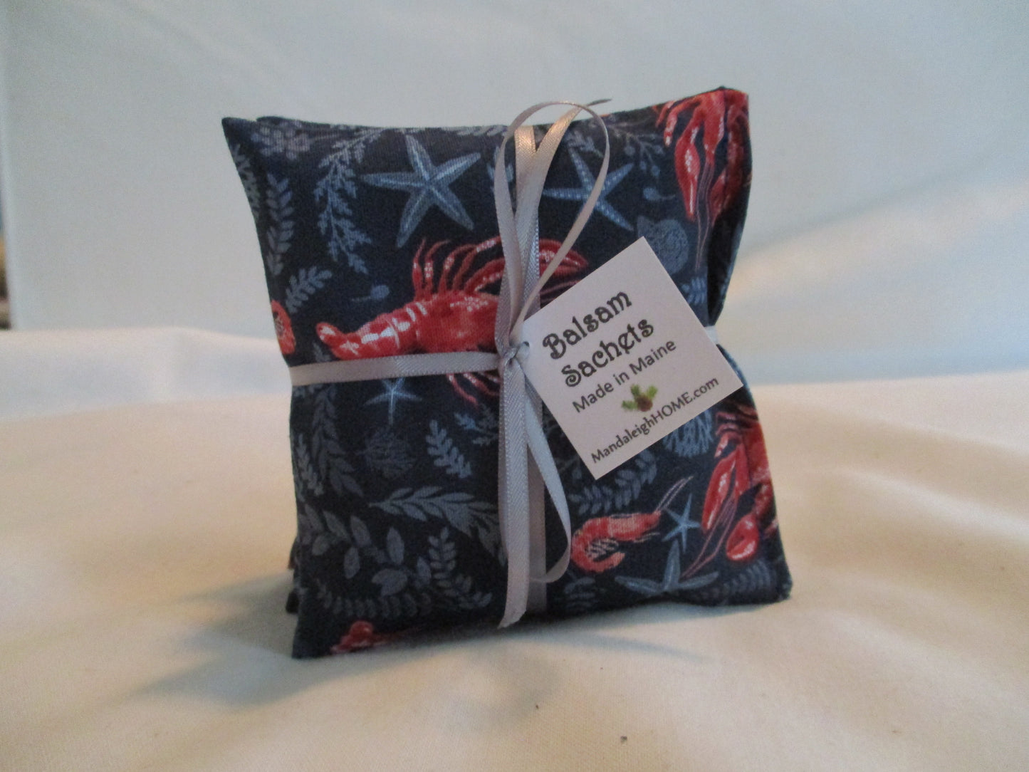 Ocean Life Lobster Sea Star Shrimp Seaweed Beach Nautical Sachet Set of 3 in Maine Balsam or Lavender Ready to Ship