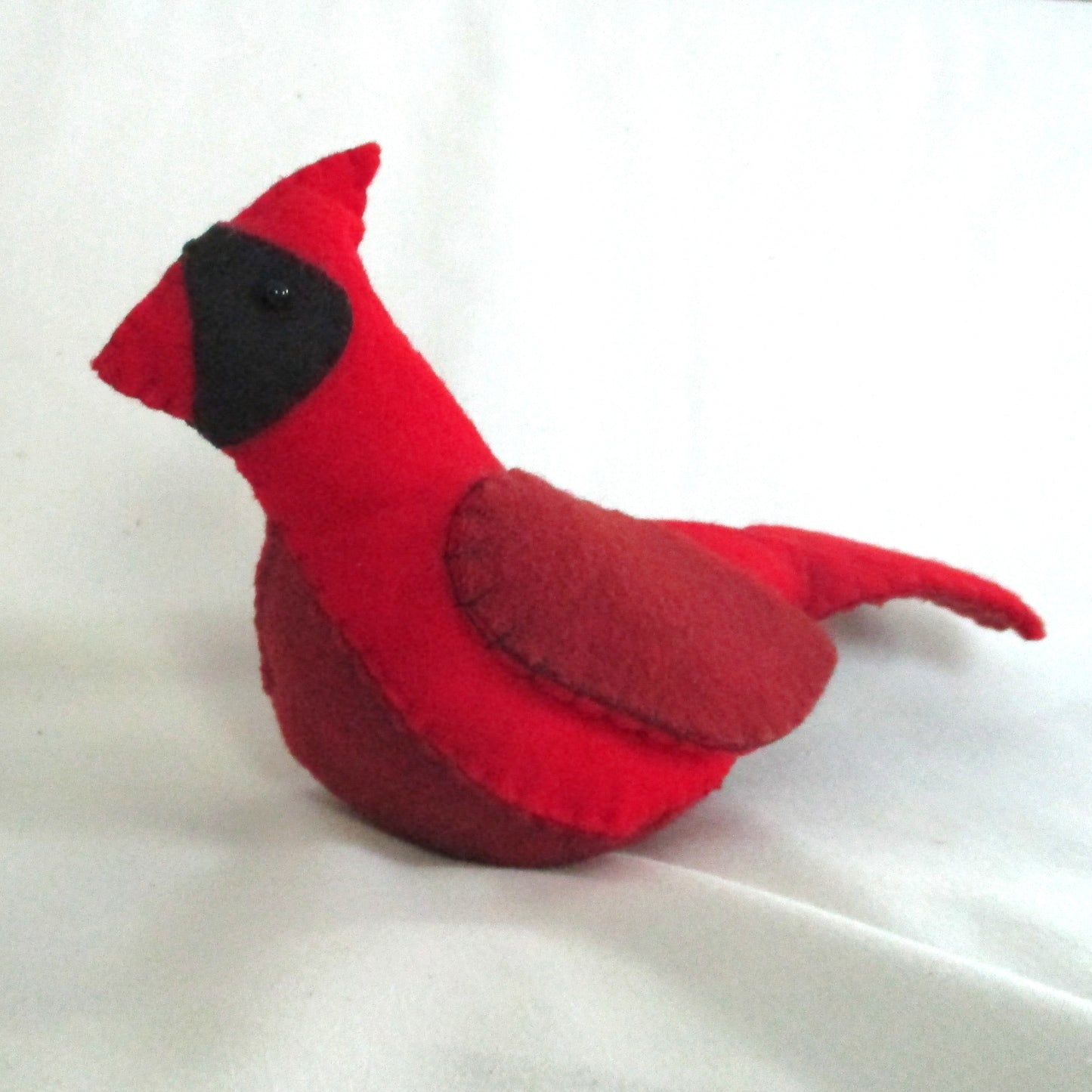 Rustic Red Cardinal Toy/ Decoration in Felt State Bird for Illinois Indiana Kentucky North Carolina Ohio Virginia West Virginia