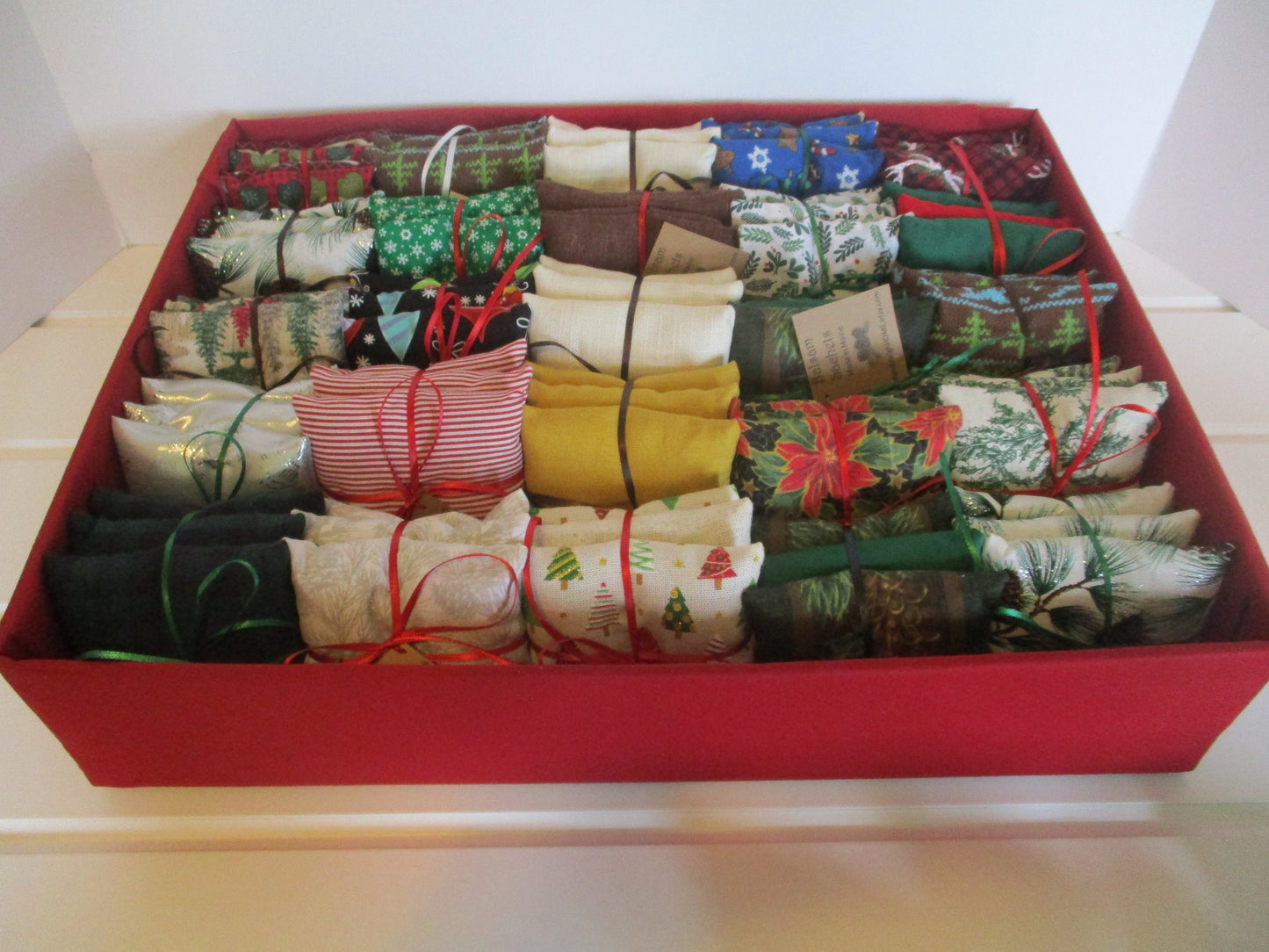 Wholesale Bulk order of 75 individual or 25 Sets of 3 Lavender Sachets with Lavender Print Fabric