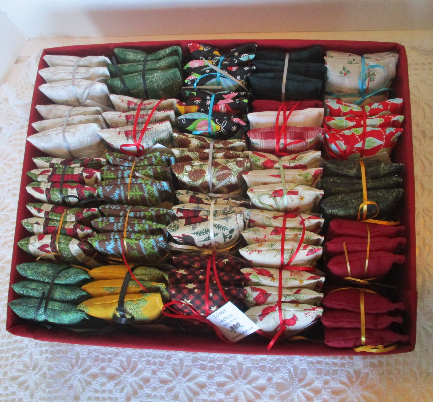 Wholesale Bulk order of 25 Sets of 3 Balsam Sachets with Christmas Theme Ready to Ship Free Shipping Holiday Sale Price