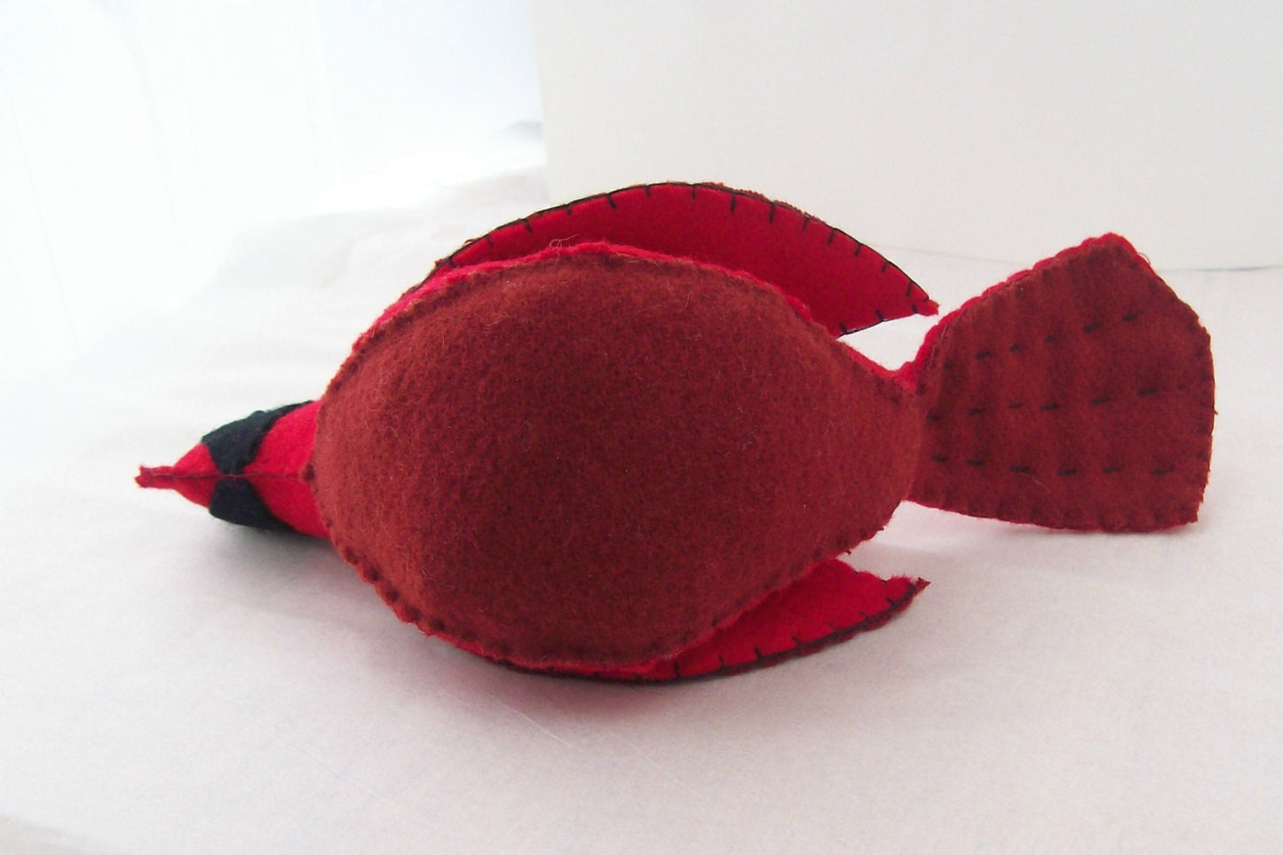 Rustic Red Cardinal Toy/ Decoration in Felt State Bird for Illinois Indiana Kentucky North Carolina Ohio Virginia West Virginia