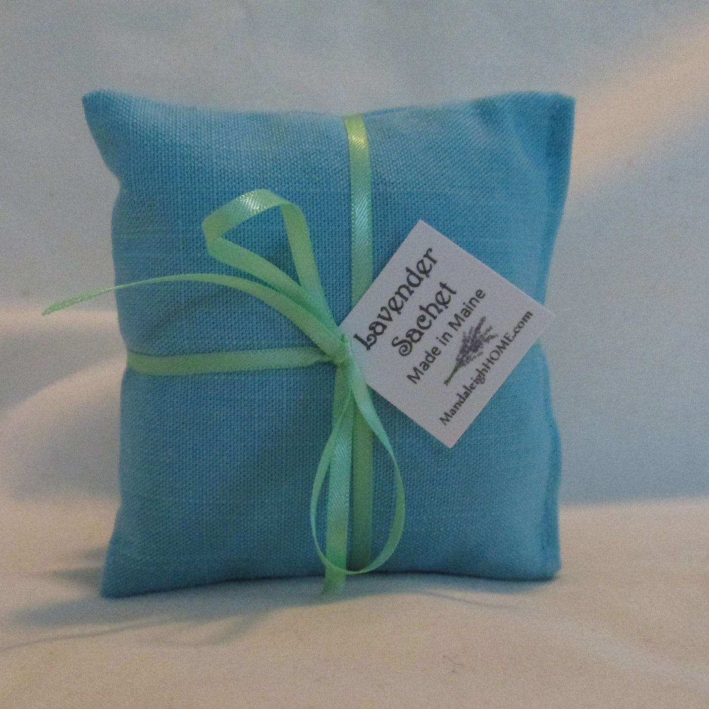 Natural White, Mustard Yellow, Burgundy Red or Coffee Brown Homespun Style Linen Blend Fabric Sachet Set of 3 in Balsam or Lavender