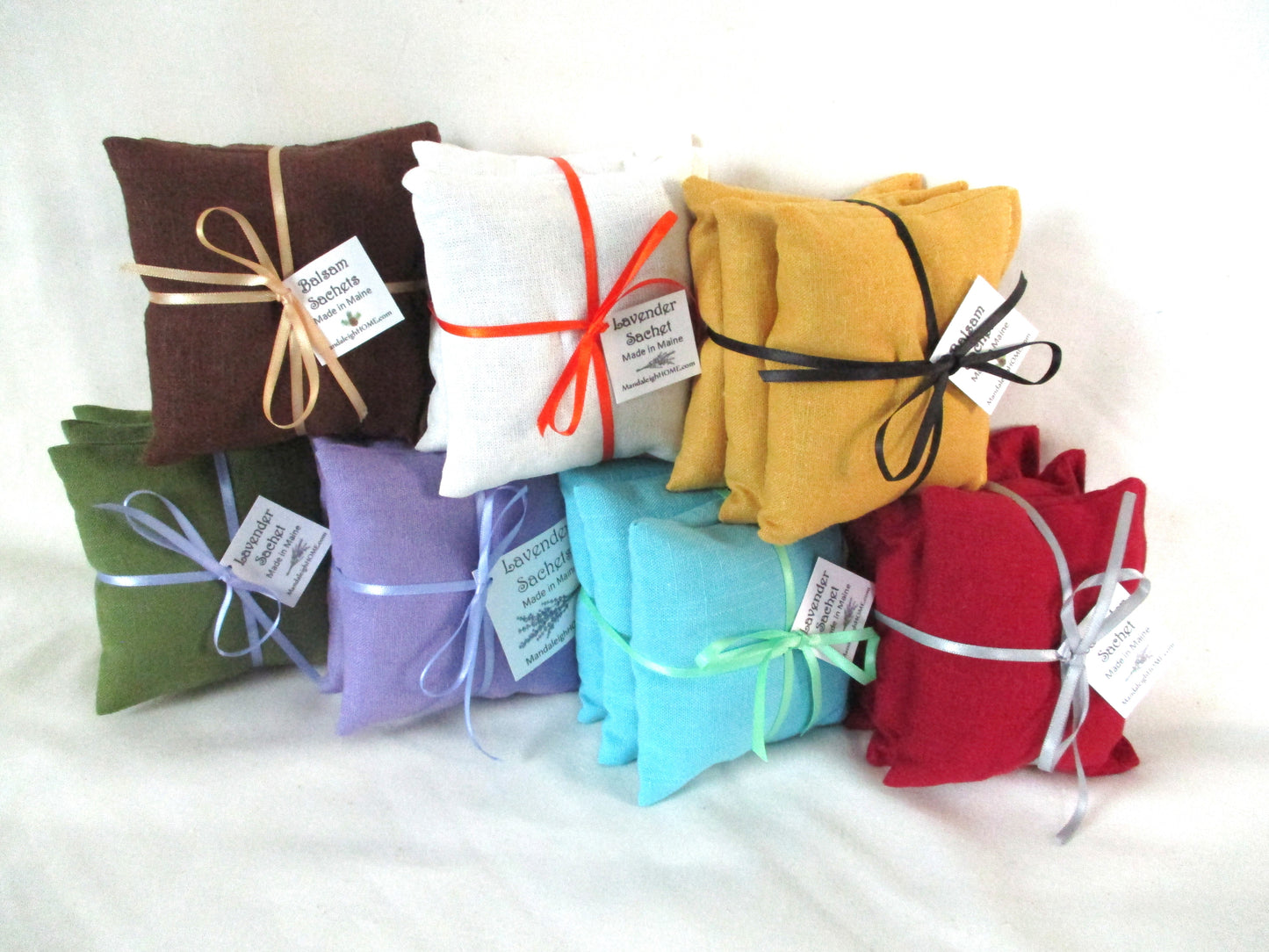 Wholesale Bulk order of 75 individual or 25 Sets of 3 Fine Linen Balsam or Lavender Sachets