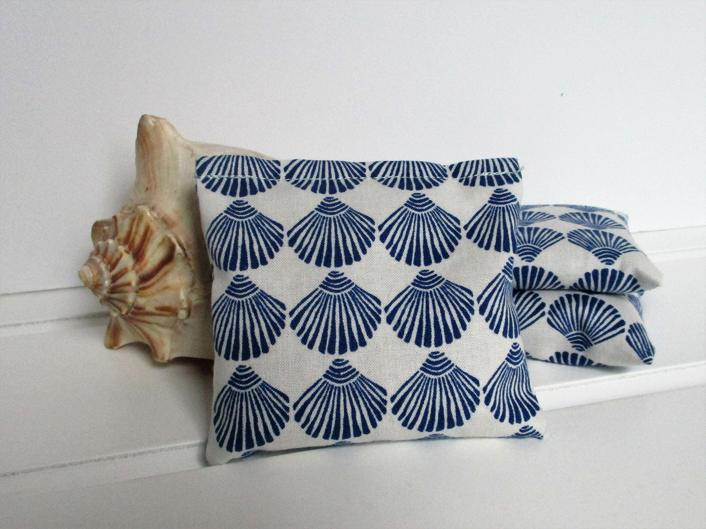 Maine Balsam Fir Sea Scallop Shell Sachet Set of 3 Pine Scent Ready to Ship