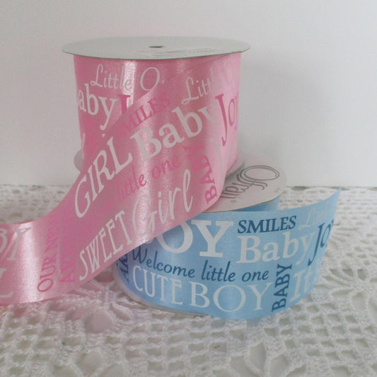 Unwired Welcome Baby Banner ribbon 2 1/2 inches wide 10 yard roll Made in USA Boy or Girl