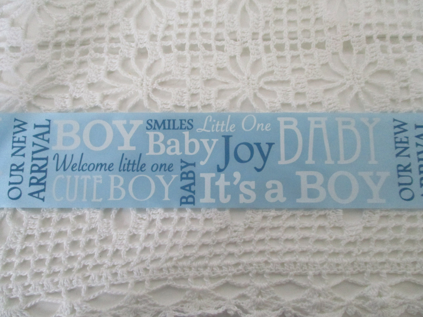 Unwired Welcome Baby Banner ribbon 2 1/2 inches wide 10 yard roll Made in USA Boy or Girl