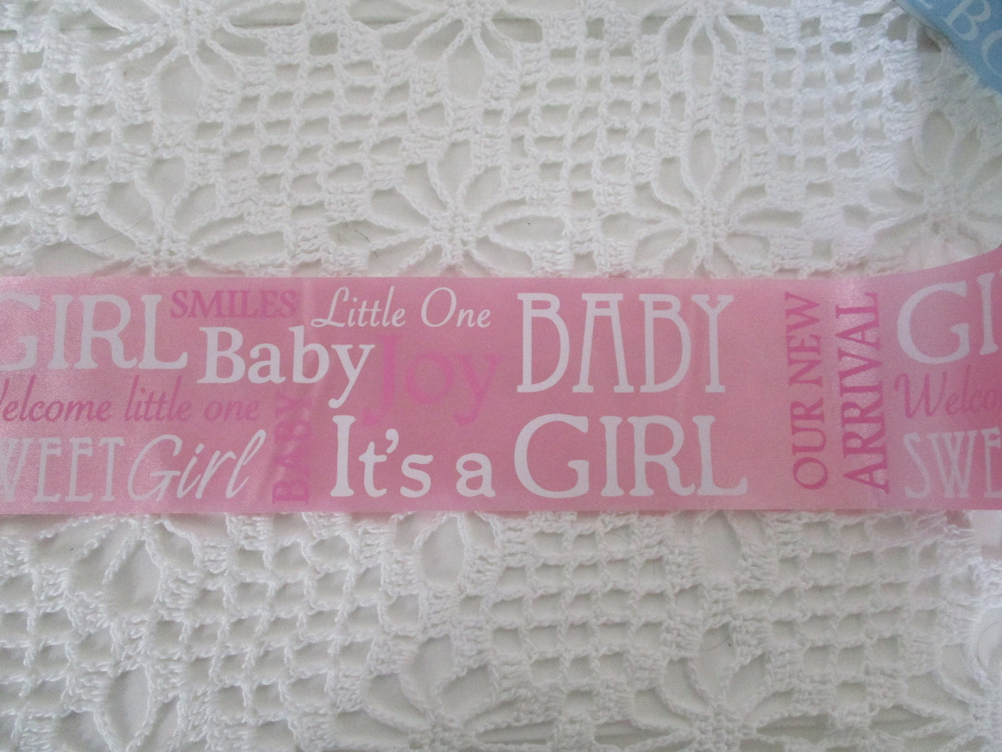 Unwired Welcome Baby Banner ribbon 2 1/2 inches wide 10 yard roll Made in USA Boy or Girl