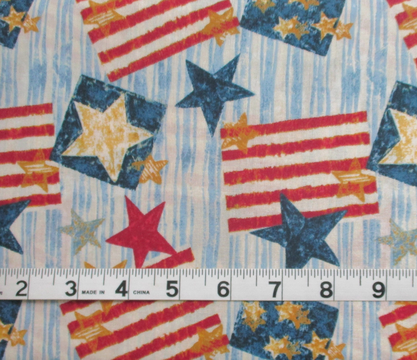 Grand Ol Flag by Prairie Woods Studio  By the Yard or Fat Quarter American Flag Patriotic Red White and Blue