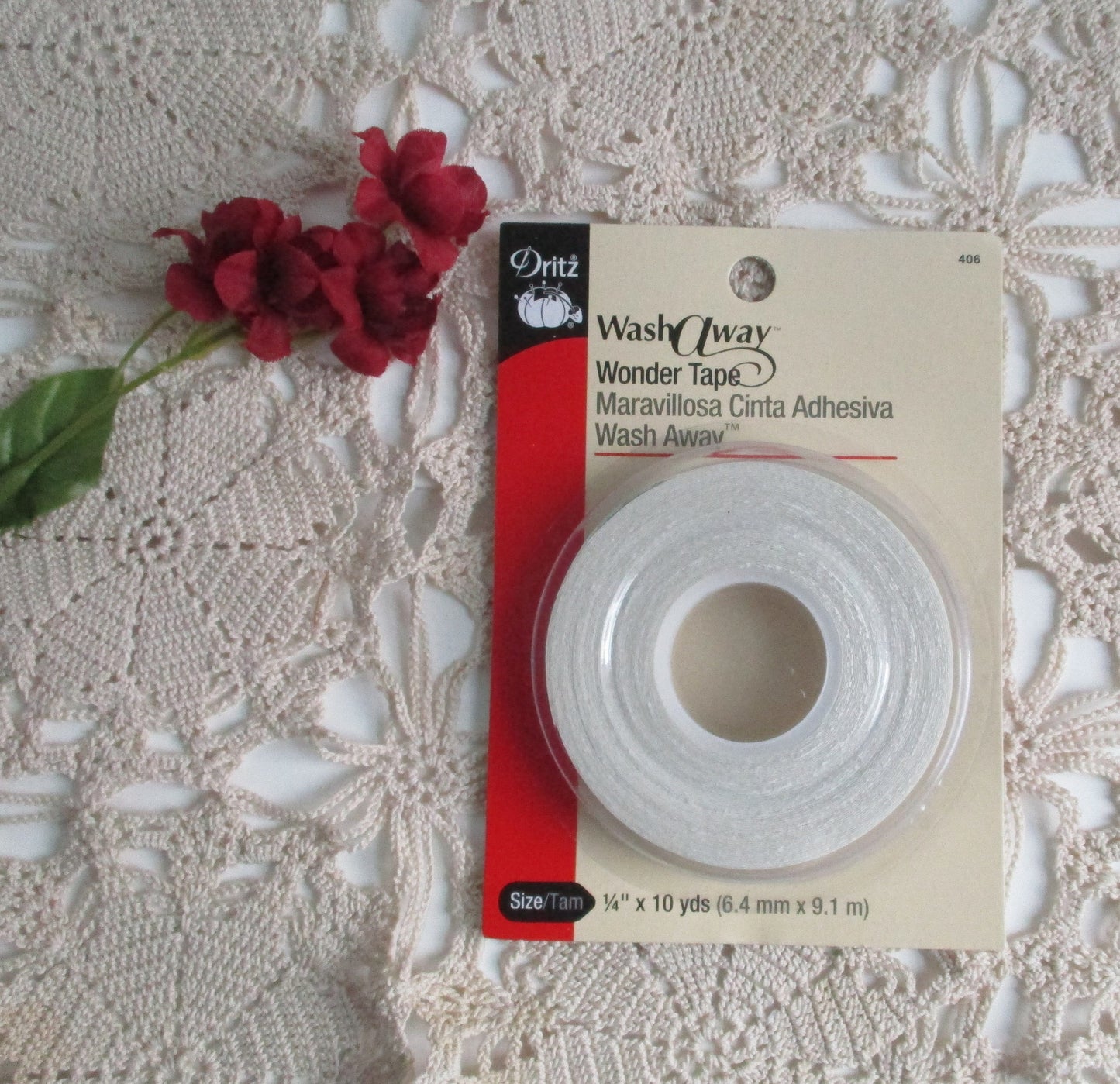 Dritz Wash Away Double sided Transparent Wonder Tape 1/4" by 10 yards