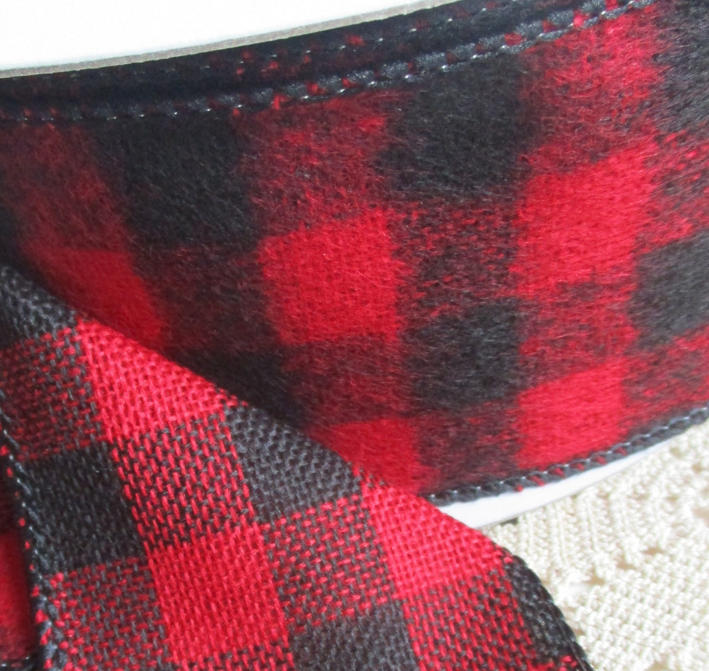 Buffalo Plaid Check Wire Edged Ribbon 2 1/2 inch wide by the yard or roll Fall Winter Christmas Decorating