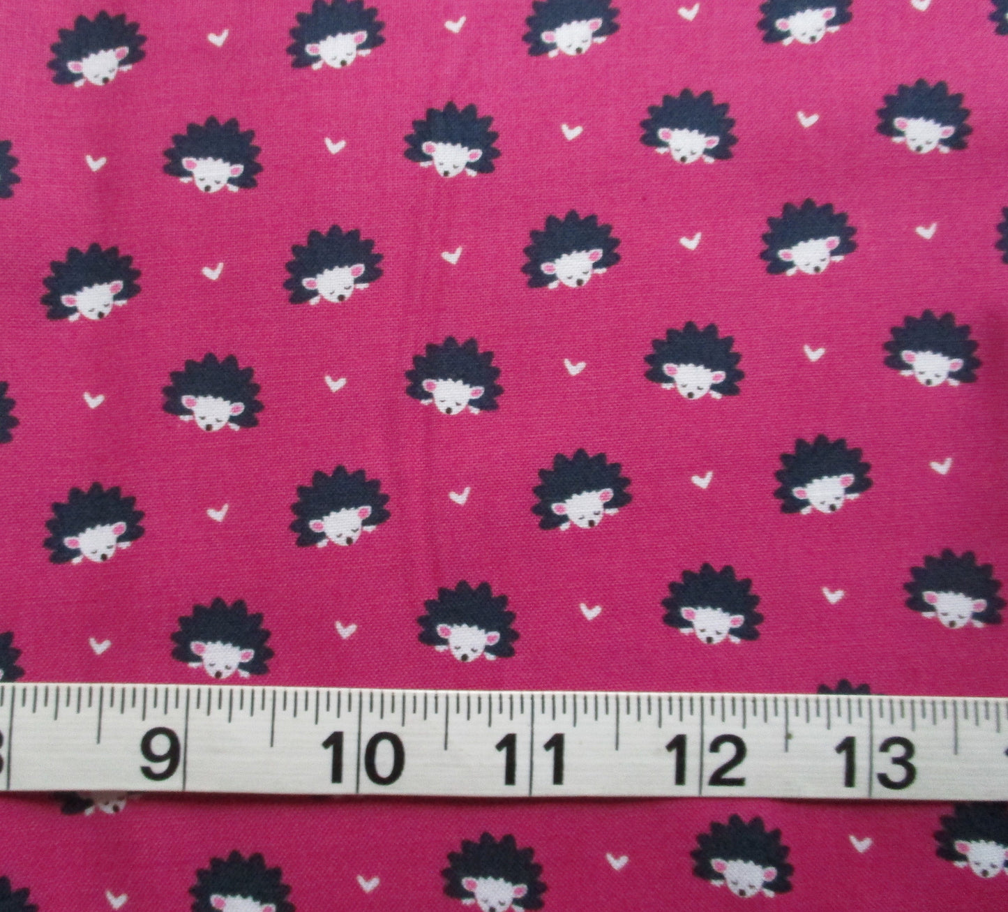 Hedgehog and Hearts on Hot Pink Cotton Fabric Michael Miller  By the Yard or Fat Quarter Hedgehog Heaven