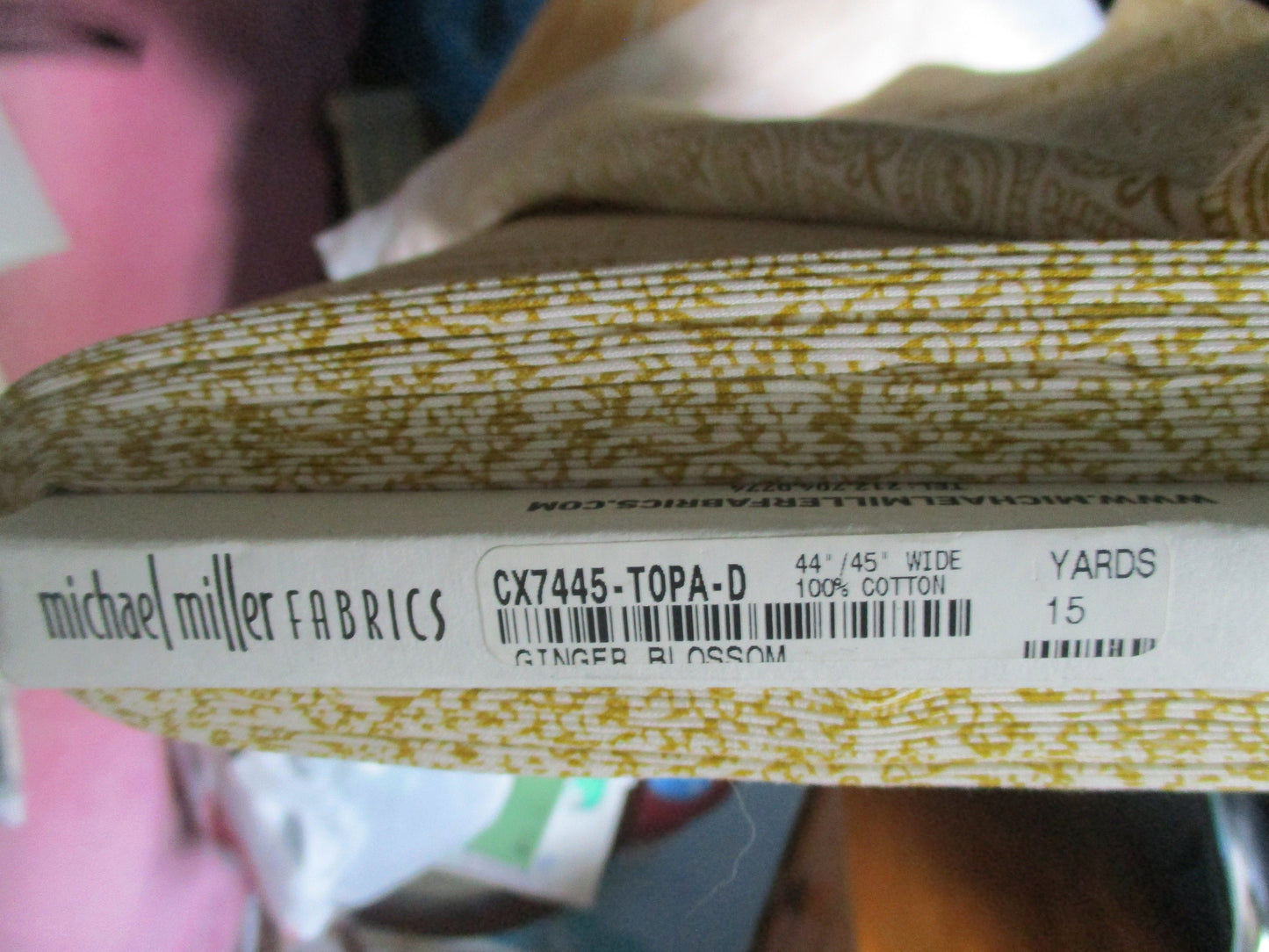 Ginger Blossom Fabric by Michael Miller 100% Cotton Quilting Fabric By the Yard or Fat Quarter Mustard Yellow and White