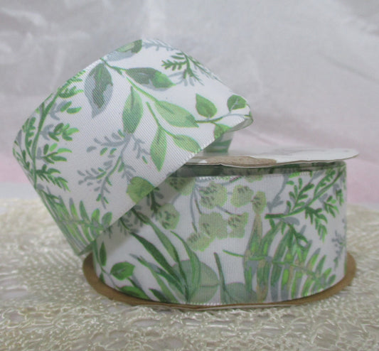 Tropical Leaves Leaf Print Ribbon 1.5 inches Offray