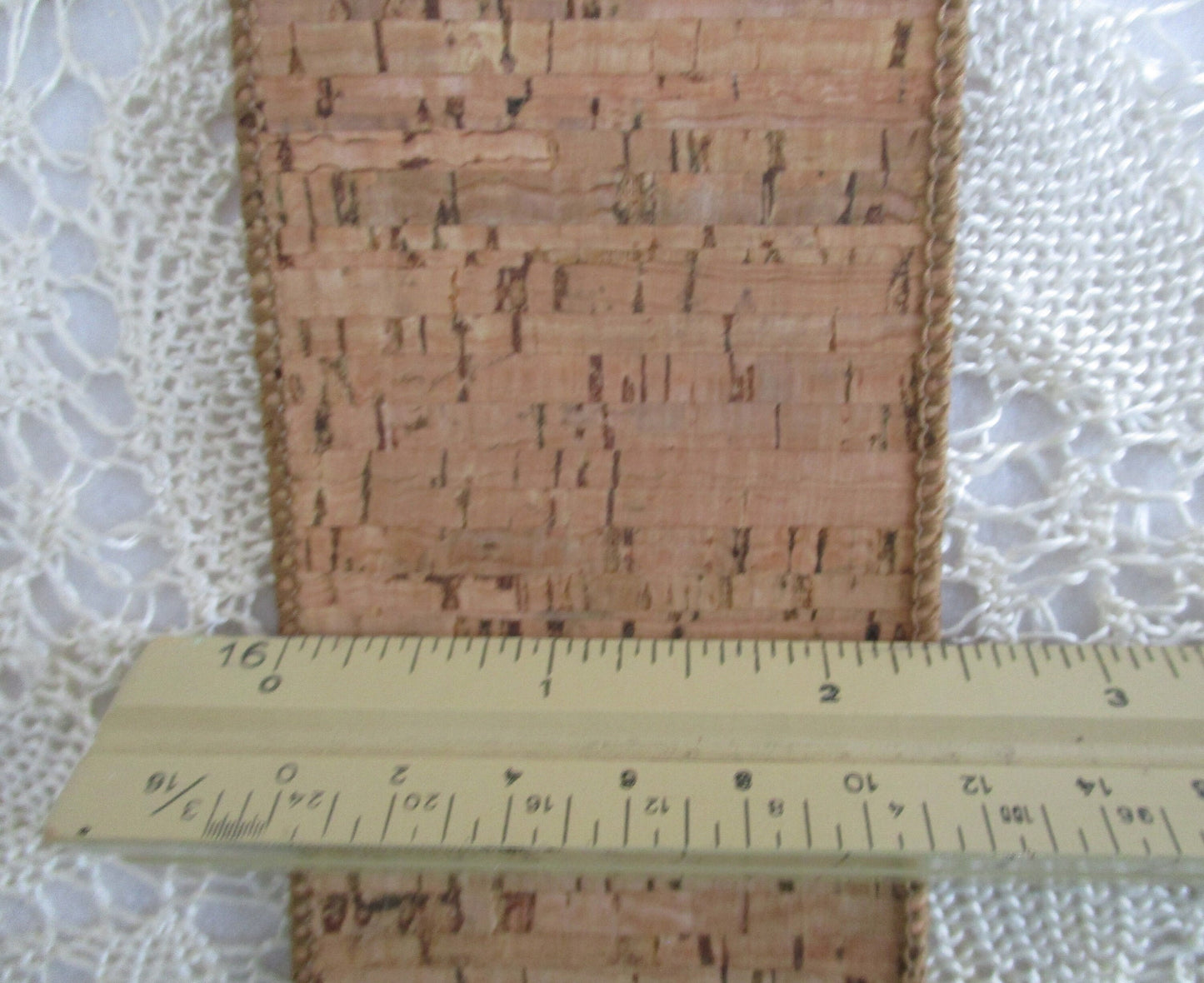 Cork Ribbon Corkey Natural 2.5 inch Wide Wired Offray By the Yard or 10 Yard Roll