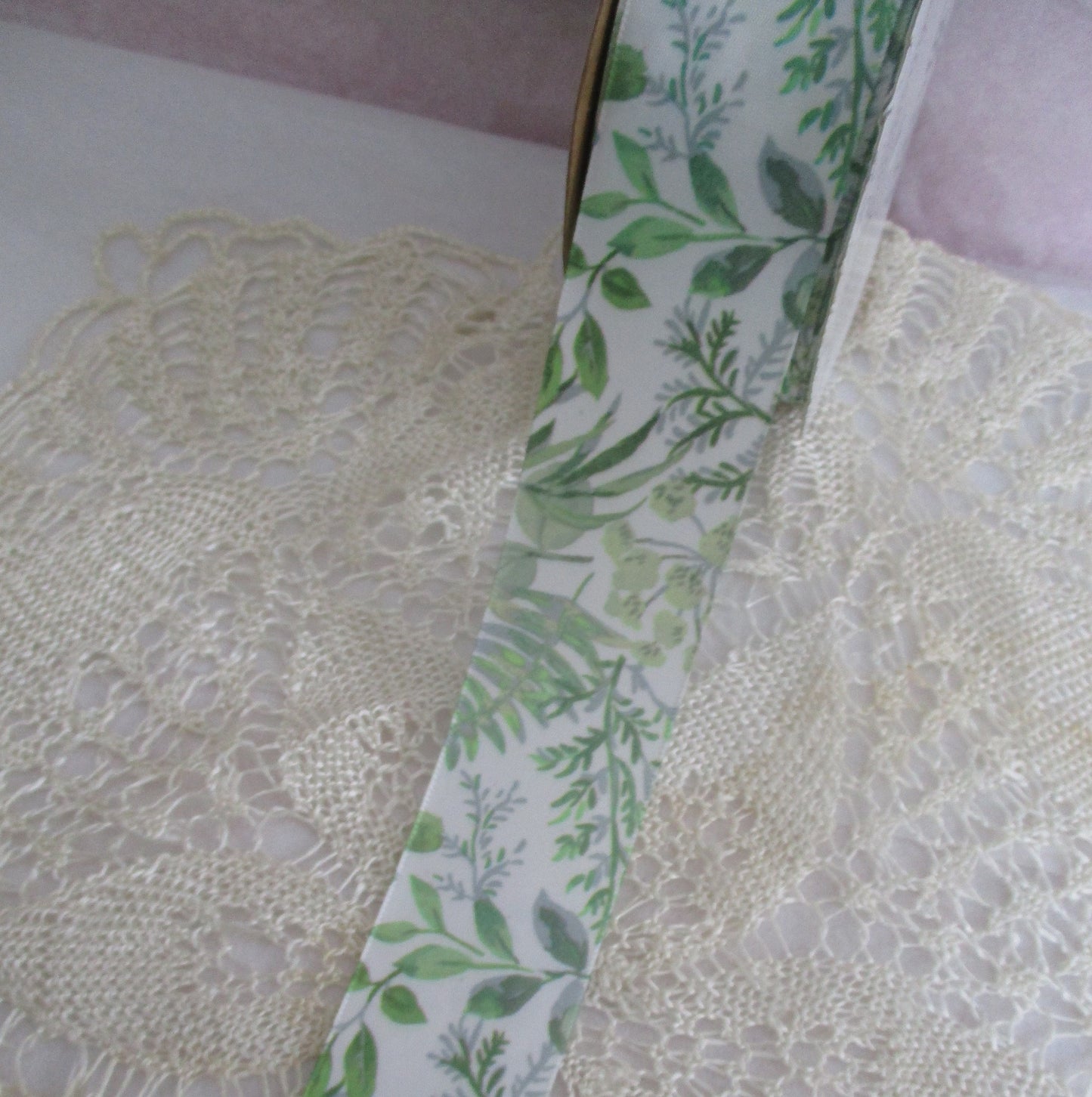 Tropical Leaves Leaf Print Ribbon 1.5 inches Offray