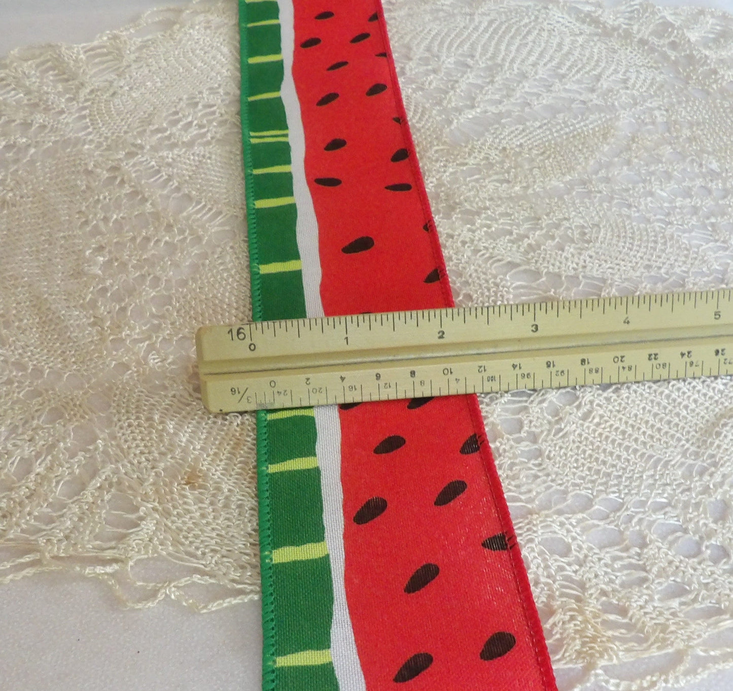 Wiley Watermelon print wired ribbon 2 1/2 inches by the yard or roll