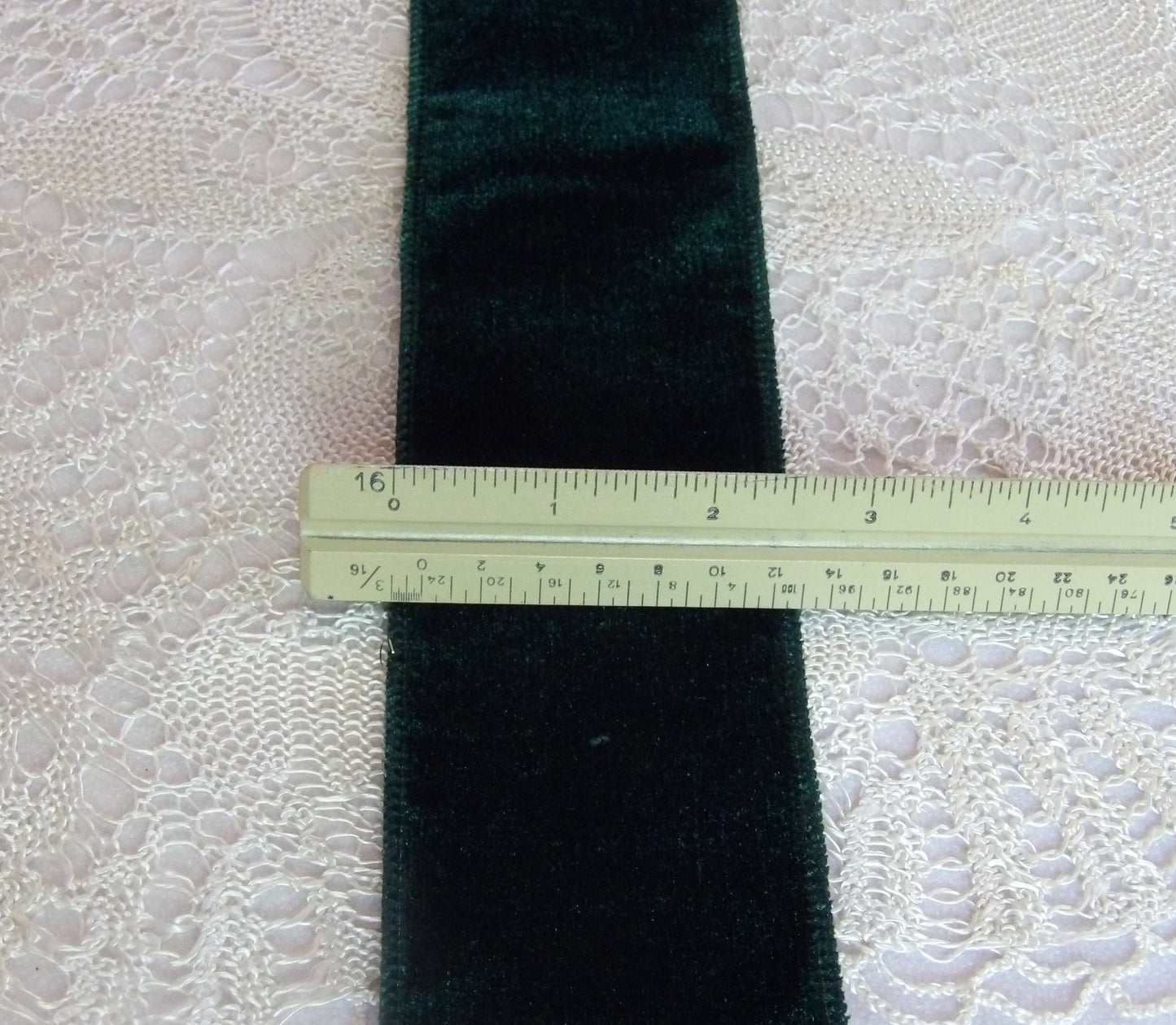 Emeliat Forest Green Emerald Green Velvet Wire Edged Lined with Gold Ribbon 2.5 inch wide by the yard or roll