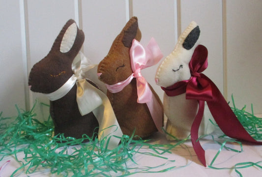 Felt Bunny Easter Decoration Toy Stuffed Animal Chocolate Bunny Sugar Free